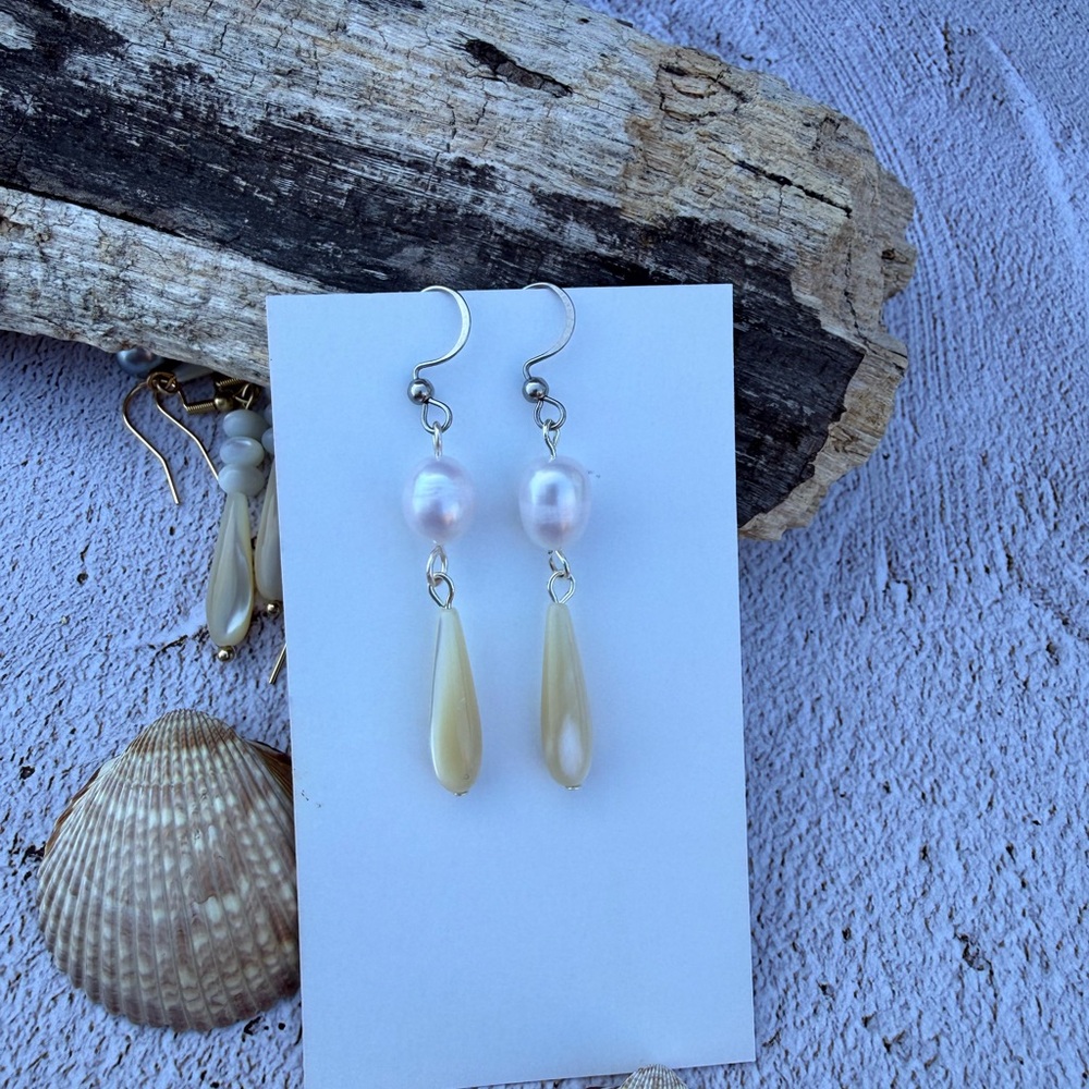 Elegant Mother Of Pearl  Drop Earrings